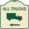 Signmission Trucks All Trucks W/ Truck & Left Arrow Heavy-Gauge Aluminum Sign, 18" x 18", TG-1818-22783 A-DES-TG-1818-22783 - alternate 1